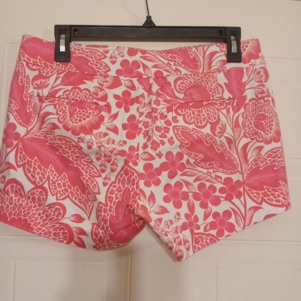 J. Crew High Waist Red and White Floral Shorts - Picture 5 of 7